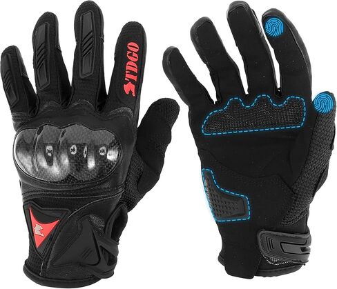 1 Pair Motorcycle Gloves Spring Summer Breathable Smartphone Touch L Red Nylon in Saudi Arabia
