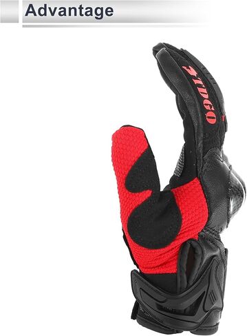 1 Pair Motorcycle Gloves Spring Summer Breathable Smartphone Touch L Red Nylon in Saudi Arabia