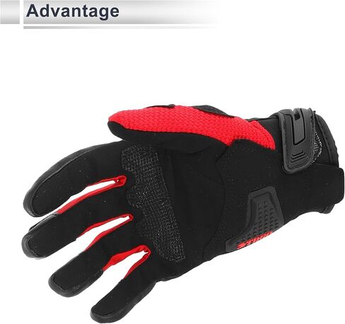 1 Pair Motorcycle Gloves Spring Summer Breathable Smartphone Touch L Red Nylon in Saudi Arabia
