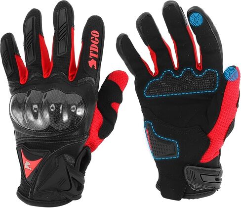 1 Pair Motorcycle Gloves Spring Summer Breathable Smartphone Touch L Red Nylon in Saudi Arabia