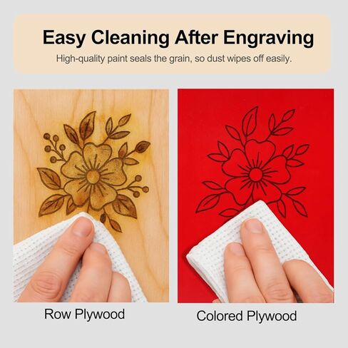 8 Pack Pre-Painted Colored Plywood Sheets,16.5" x 11.7" x 1/8 (3mm), 8 Colors Mixed Basswood,Ideal for Laser Cutting, Engraving, DIY Crafts, Ornaments, Models Making in Kuwait