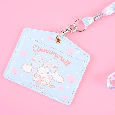 حامل شارة الهوية Kuormi-Bunny & Cinnamon-Roll مع حزام للرقبة - حافظة صور Kawaii مع حبل قابل للفصل، PVC متين يحمي بطاقات الهوية، نافذة شفافة لسهولة عرض حامل بطاقة الهوية (لفة القرفة) in Kuwait