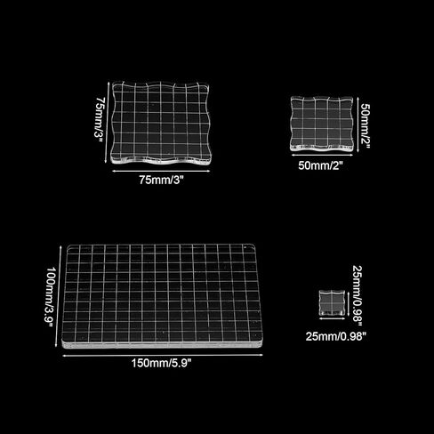 PATIKIL Acrylic Stamp Block, 4Pcs Clear Stamping Block with Grid Lines Set Decorative Mounting Blocks Square Rectangle for Scrapbooking DIY Crafts Card Making in Saudi Arabia