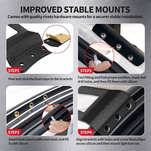 LED Light Bar Brackets 52 Inch Mount Offroad Lightbar at Upper Windshield Compatible with 2007-2013 Chevy Chevrolet in Saudi Arabia