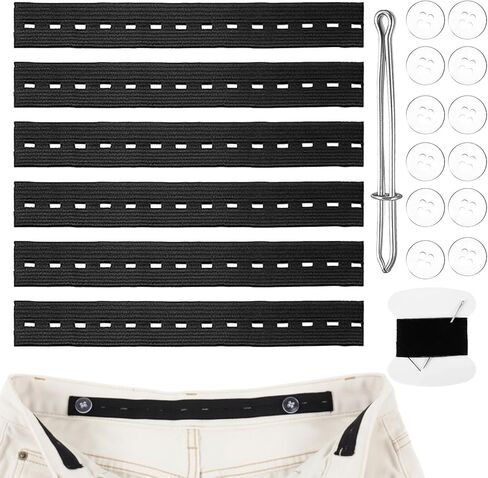 6-Pack Waist Tightener for Pants Women with Jeans Button Tighteners Pants Adjuster, Pant Waist Tighteners, Adjustable Waists Knots for Jeans, Waistband Tighteners for Comfortable Fit in Saudi Arabia