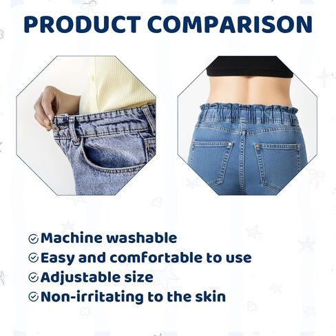 6-Pack Waist Tightener for Pants Women with Jeans Button Tighteners Pants Adjuster, Pant Waist Tighteners, Adjustable Waists Knots for Jeans, Waistband Tighteners for Comfortable Fit in Saudi Arabia