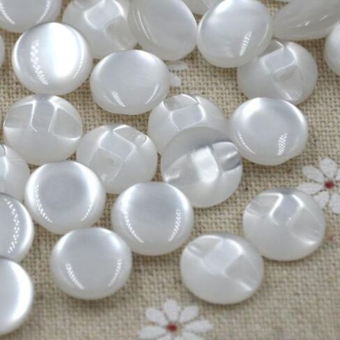 50pcs 12.5mm Resin Shirt Buttons Pearl Buttons Sewing Accessories DIY Crafts (50pcs,White) in Saudi Arabia