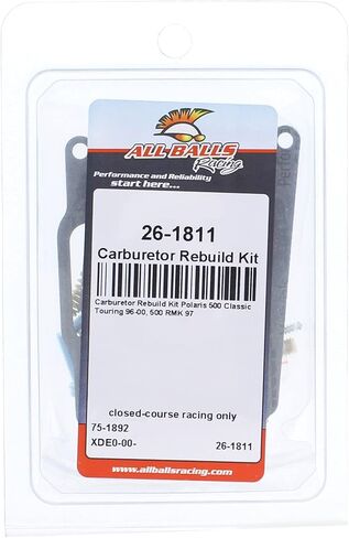 All Balls Racing 26-1811 Carburetor Rebuild Kit Compatible with/Replacement For Polaris 500 Classic Touring 1996-2000, 500 RMK 1997 in Saudi Arabia