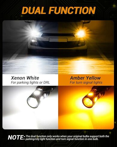 Auxbeam 7443 LED Bulbs 7443 Switchback LED Bulbs T20 7444 7444NA LED Bulb White and Amber Dual Color LED Bulb with Projector for Turn Signal Lights DRL Parking Lights May Need Resistors in Kuwait