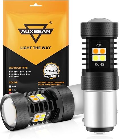 Auxbeam 7443 LED Bulbs 7443 Switchback LED Bulbs T20 7444 7444NA LED Bulb White and Amber Dual Color LED Bulb with Projector for Turn Signal Lights DRL Parking Lights May Need Resistors in Kuwait