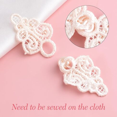WANDIC 6 Pairs Apricot Chinese Knot Buttons Chinese Style Cloak Clasp Fasteners Sweater Clips Cardigan Cloak Clasp Fasteners Cheongsam Buttons with Pearl for Clothing Decoration in Saudi Arabia