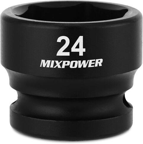 MIXPOWER 1/2" Drive Stubby Impact Socket,CR-MO,30mm,6-Point,Metric,Radius Corner Design, Axle Nut Impact Grade Socket for Easy Removal in Saudi Arabia