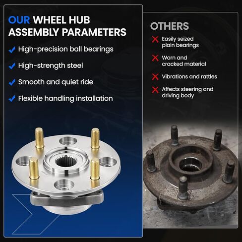 513098 محمل العجلة الأمامية ومجموعة المحور متوافقة مع Acura CL 1998-1999 L4 2.3L GAS، متوافق مع Honda Accord 1990-1997 L4 2.2L GAS، 4-Lug 2PCS in Saudi Arabia