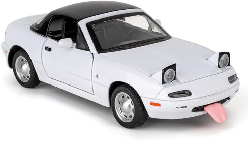 نموذج سيارة بمقياس 1:24 متوافق مع لعبة سيارة مازدا MX-5 القابلة للجمع، سيارة لعبة سحب للخلف من سبائك الزنك مع صوت وضوء للأطفال البالغين، هدية عيد ميلاد باللون الأبيض in Kuwait