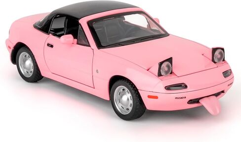 نموذج سيارة بمقياس 1:24 متوافق مع لعبة سيارة مازدا MX-5 القابلة للجمع، سيارة لعبة سحب للخلف من سبائك الزنك مع صوت وضوء للأطفال البالغين، هدية عيد ميلاد باللون الأبيض in Kuwait