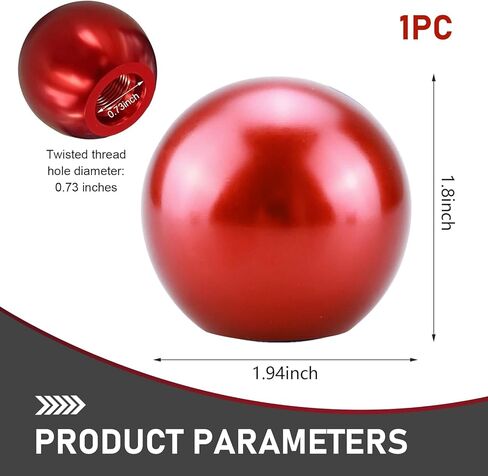 Car Ball Shifter Knob, Scratch-Resistant 5 Speed Metal Stick Shift Knob, Automotive Modification Gear Shift Ball Accessories, Universal for Most Cars (Red) in Saudi Arabia