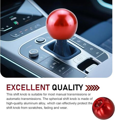 Car Ball Shifter Knob, Scratch-Resistant 5 Speed Metal Stick Shift Knob, Automotive Modification Gear Shift Ball Accessories, Universal for Most Cars (Red) in Saudi Arabia