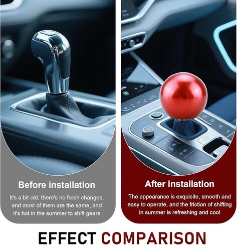 Car Ball Shifter Knob, Scratch-Resistant 5 Speed Metal Stick Shift Knob, Automotive Modification Gear Shift Ball Accessories, Universal for Most Cars (Red) in Saudi Arabia