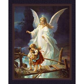 Guardian Angel Digital Panel - 100% Cotton Fabric - Digitally Printed - 35" x 45" - Quilting - Wall Hanging in Saudi Arabia