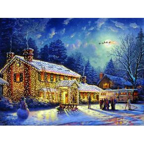 KYFQSDZ 5D DIY Diamond Art Painting Kit,Christmas Vacation 12X16 inches Round Full Drill Crystal Rhinestone Embroidery Cross Stitch Arts Craft for Home Wall Decor in Saudi Arabia