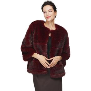 Women Faux Fur Leopard Coats Cropped Jacket with Pockets Long Sleeve Shaggy Warm Outerwear for Fall Winter in Kuwait