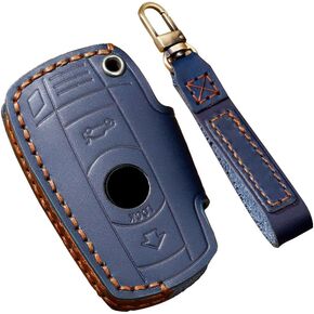 ontto Leather Key Cover with Keychain Fit for BMW 1 3 5 Series E90 E92 E93 X5 X6 Z4 E90 Smart Remote Key Fob Case Black in Saudi Arabia