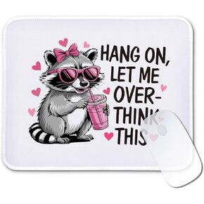 هدايا لوحة ماوس راكون مضحكة - دعني أفكر في هذا - لوحة ماوس غير قابلة للانزلاق مع حافة مخيطة - حصيرة ماوس مستطيلة لألعاب الكمبيوتر المحمول - هدايا ساخرة للزملاء والرئيس والصديق in Kuwait