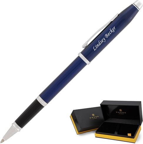 Engraved Cross Century II Capped Rollerball Pen in Black Lacquer with Gold Trim. Executive Personalized Gift for Graduation, Holidays, and Milestones. in Saudi Arabia