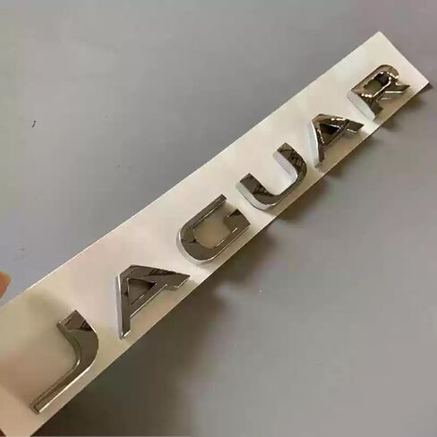 Car Emblems Badge for Jaguar XF XFL XE XJ XJL F-PACE, Waterproof Emblem Front Rear Grill Badge Hood Trunk Replacement Letters Sticker Car Accessories,Silver in Saudi Arabia