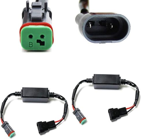 iJDMTOY 9006 9005 9145 H10 إلى Deutsch DT DTP Canbus المضادة للوميض المقاوم لأجهزة فك التشفير المتوافقة مع ضوء جراب LED، وأشرطة إضاءة LED، ومصابيح عمل LED in Saudi Arabia