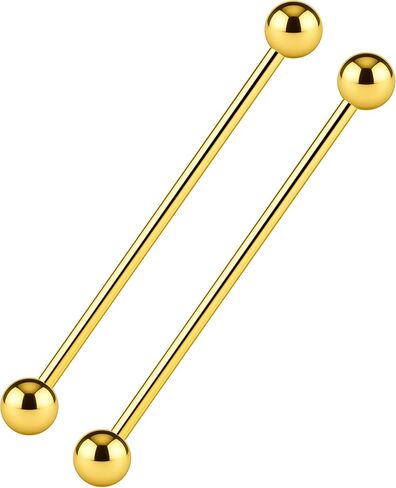 Barbell Piercing Jewelry 14g Bar Scaffold For Women Men - 2 Pack Of Industrial Bars Cartilage Ear Barbell Jewelry - 35mm Long Straight Hypoallergenic Surgical Steel 14g Industrial Piercing Jewelry in Kuwait