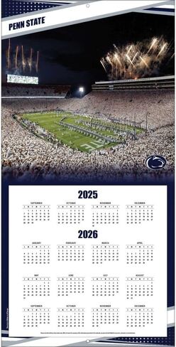 NCAA Penn State Nittany Lions 2026 Wall Calendar, 12'' X 12'', 16-Month Calendar with Stapled Binding in Saudi Arabia