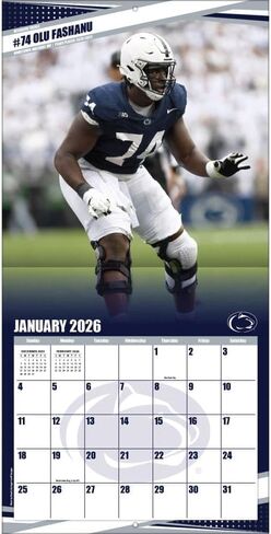 NCAA Penn State Nittany Lions 2026 Wall Calendar, 12'' X 12'', 16-Month Calendar with Stapled Binding in Saudi Arabia