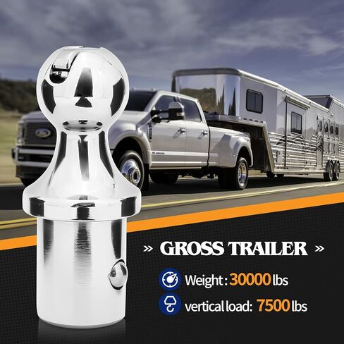 60618 Gooseneck Hitch Ball Kit, 2 5/16 Inch Puck System Gooseneck Ball for Truck Bed with 2 Gooseneck Safety Chain Anchors 30000 lbs GTW/ 7500 lbs VTW, Compatible with 2013-2024 Dodge RAM 2500 3500. in Kuwait