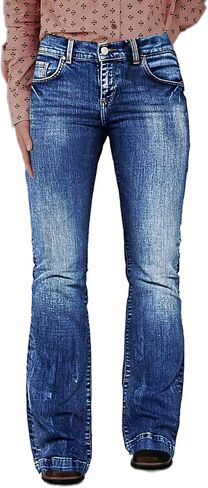 Flamingals Women's Boot Cut Jeans Trendy Tummy Control Jeans Stretch Straight Leg Skinny Jeans in Kuwait