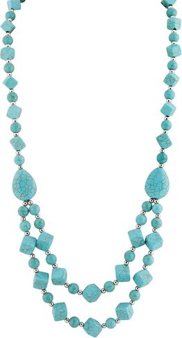 MINACHI Bohemian Chunky Vintage Created Turquoise Teadrop Beads Necklace, Boho Summer Statement Jewelry Gift for Women in Saudi Arabia