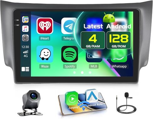 4+64GB Android 15 Car Stereo for Nissan Sentra 2013-2017 Wireless Carplay Android Auto, 10.1 Inch Incell Touch Screen Car Stereo with GPS, Backup Camera, Bluetooth, FM/RDS, EQ, WiFi, SWC in Kuwait