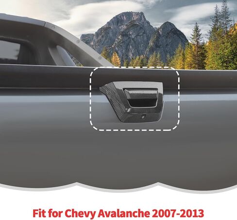 RT-TCZ غطاء مقبض الباب الخلفي غطاء مقبض الباب الخلفي ملحقات الديكور الخارجية لسيارة Chevy Avalanche 2007-2013 (ألياف الكربون السوداء) in Kuwait