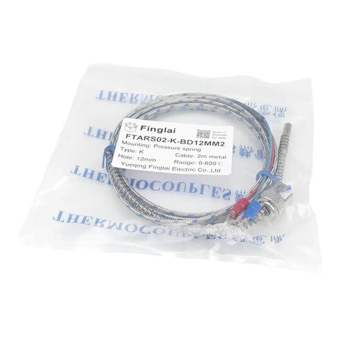FTARS02 K J Type 2m high Density Metal screening Cable 12mm Hole Diameter Adjustable Bayonet Cap thermocouple Temperature Sensor(J 2x1x0.5mm Cable) in Saudi Arabia