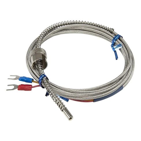 FTARS02 K J Type 2m high Density Metal screening Cable 12mm Hole Diameter Adjustable Bayonet Cap thermocouple Temperature Sensor(J 2x1x0.5mm Cable) in Saudi Arabia