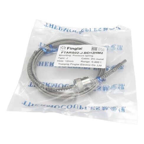 FTARS02 K J Type 2m high Density Metal screening Cable 12mm Hole Diameter Adjustable Bayonet Cap thermocouple Temperature Sensor(J 2x1x0.5mm Cable) in Saudi Arabia
