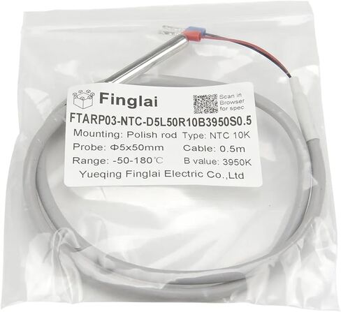 FTARP03 NTC 0.5m كابل هلام السيليكا الفولاذ المقاوم للصدأ مسبار مقاوم للماء 10K مقاومة RTD مستشعر درجة الحرارة (3435 B 5x50mm Probe) in Saudi Arabia