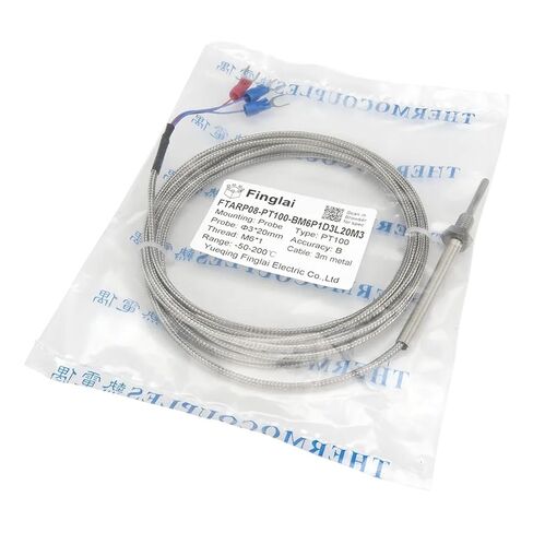 FTARP08 PT100 Type 3 metres Metal screening Cable Flexible Probe sheathed RTD Temperature Sensor M6*1 in Saudi Arabia