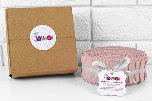 Soimoi 40Pcs Solid Pale Pink Cotton Precut Fabrics for Quilting Craft Strips 1.5 Inches Jelly Roll in Saudi Arabia