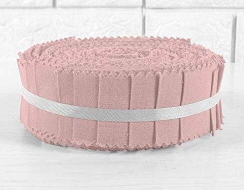 Soimoi 40Pcs Solid Pale Pink Cotton Precut Fabrics for Quilting Craft Strips 1.5 Inches Jelly Roll in Saudi Arabia
