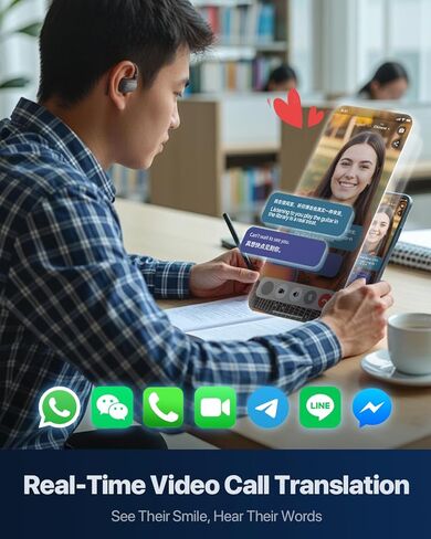سماعات أذن للترجمة في الوقت الحقيقي من GO1، سماعات أذن لمترجم المكالمات الهاتفية مع خطاف أذن قابل للتعديل مفتوح الأذن 3 في 1 مترجم AI يدعم التعلم أثناء السفر بما في ذلك الاشتراك in Kuwait