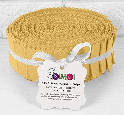 Soimoi 40Pcs Solid Pale Pink Cotton Precut Fabrics for Quilting Craft Strips 1.5 Inches Jelly Roll in Saudi Arabia