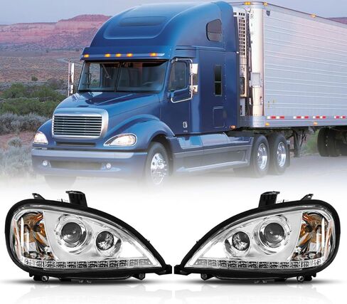 ALL LED Pair Sets Headlights For Freightliner M2 2004-2013 Replacement Headlamp DOT and SAE Approved in Saudi Arabia