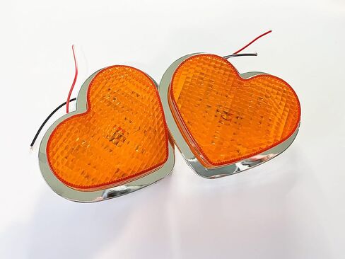 JDM 2 قطعة علامة جانبية على شكل قلب كهرماني/ملحق/إضاءة LED/إشارة انعطاف in Saudi Arabia