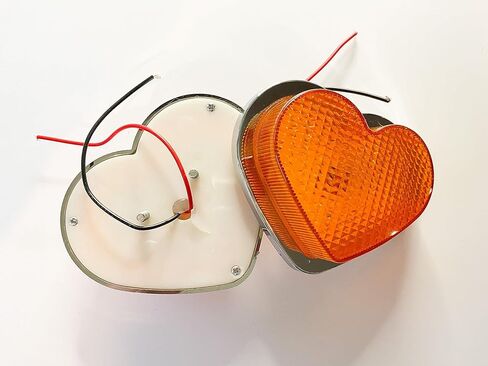 JDM 2 قطعة علامة جانبية على شكل قلب كهرماني/ملحق/إضاءة LED/إشارة انعطاف in Saudi Arabia